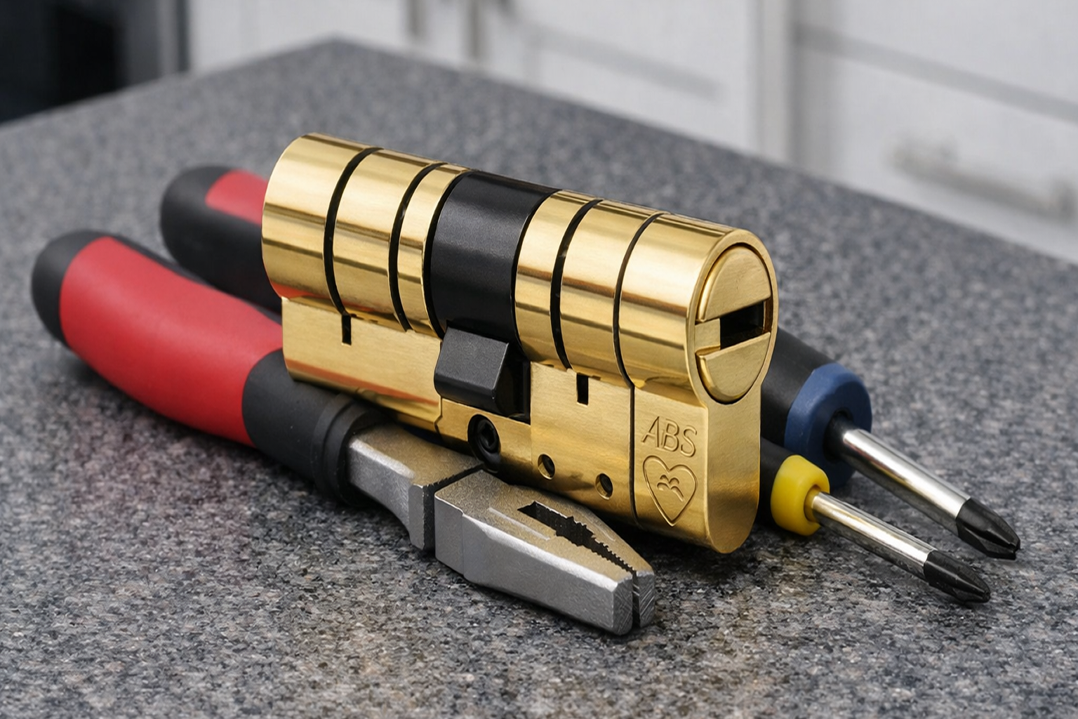anti-snap lock on work surface with tools 2