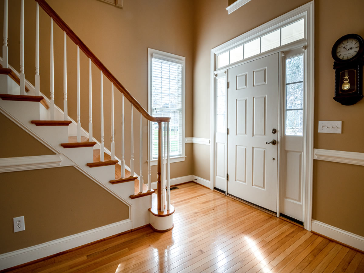 wide white front door