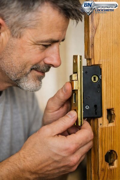 Martin changing a lock